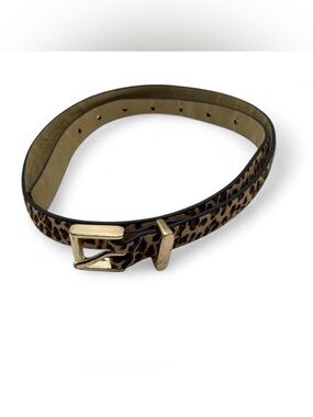 Halogen Trouser Fit Sz Small Leopard Print Slim Women's Belt Gold Tone Buckle